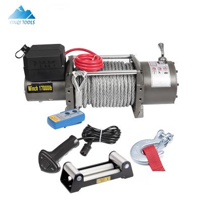 China XINQI AUTOMATIC 17000lbs Pull Capacity 4x4 Application Power Source 12v Electric Cable Winch With Wire Rope for sale