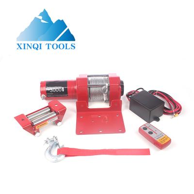 China Factory direct ATV/UTV XINQI ATV UTV winch 3000lb 12v electric winch with 4x4 synthetic rope for sale for sale