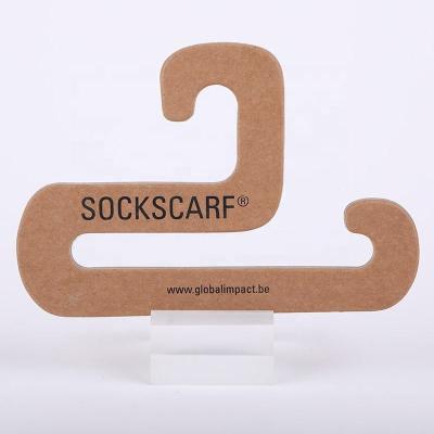 China Custom Cardboard Hangers Socks Packaging 1.5mm Cardboard Clothes Hangers for sale