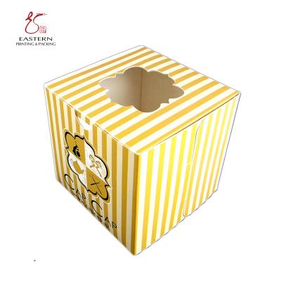 China Single Cupcake Paper Box With Full Color Printing And Customized Logo | Food Grade Material Cake Boxes for sale