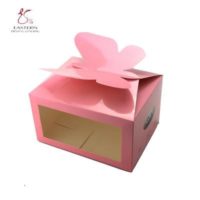 China Tipo rosado de moda cajas de empaquetado de la mariposa de la panadería para el partido 350gsm en venta