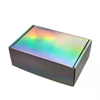 China Silver Holographic Paper Corrugated Mailer Box Recyclable for sale