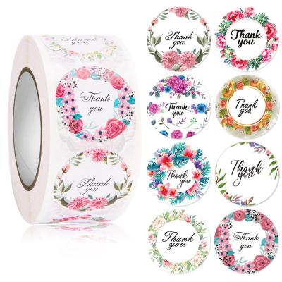 China High Quality Waterproof Colorful Label Tape Self Adhesive Holiday Birthday Wedding Envelope Decoration Thank You Sticker for sale