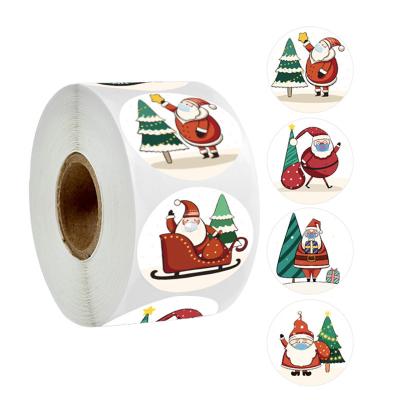 China Scratch Off New Style Santa Claus Christmas Tree Snowman Christmas Waterproof Stickers Decorations Sticker for sale