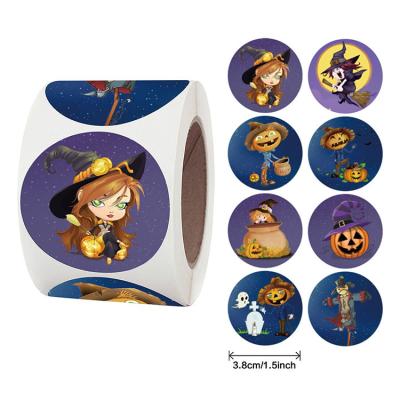 China Cartoon Waterproof Stickers Halloween Gift Wrapping Candy Decoration Self Adhesive Label Sticker for sale