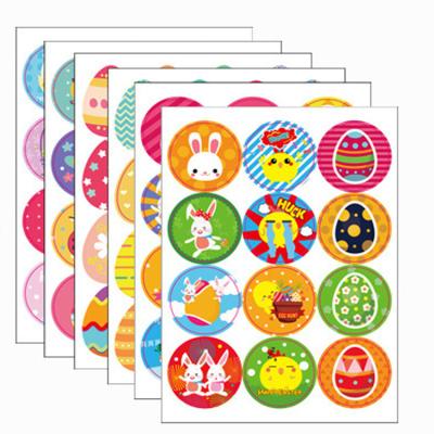 China Promotional Waterproof 3d Easter Egg Greeting Card Envelope Lenticular Stickers 12pcs Set Adhesive Stickers for sale