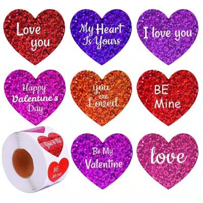 China Wholesale Valentine's Day Waterproof Many Styles Label Stickers Waterproof Love Heart Custom Stickers for sale