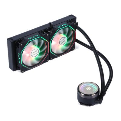 China Cool& 240E Fashion DC 12v Intel 1155,1156,1151,2011,2066 AMD Water Cooling PC Kit RGB Fan Liquid Cooler for sale