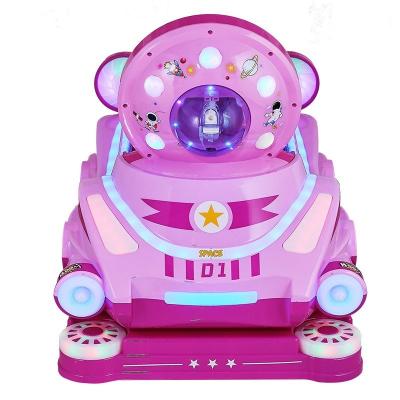 China Entertainment Spaceship Modeling Bubble Blowing Auto Rocking Car Commercial Toy for sale