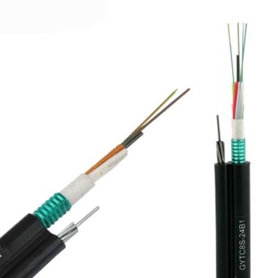 China 8 12 Outdoor Aerial Aerial Self-supporting 24 Core Fibra Optica Singlemode Outdoor Fiber Optic Cable GYTC8S for sale