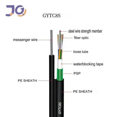 China Figure 8 Long Distance Self-supporting Aerial Outdoor Fiber Optic Cable 12 Core Fiber Optic Cable G652D Fiber Optic Cable GYTC8S for sale