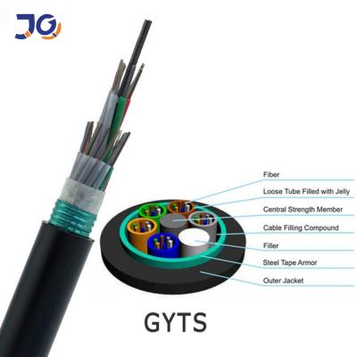 China Outdoor Duct GYTS SM G652D PE Armored Single Mode 96 Core Fiber Optic Cable for sale