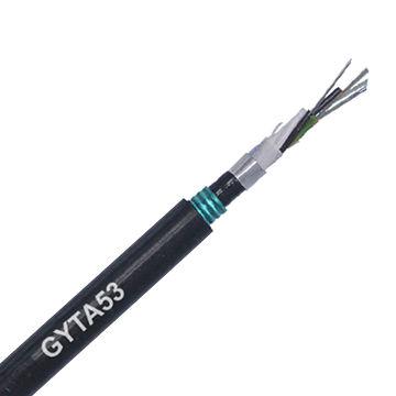 China Direct Buried Underground Duct GYTA53 Direct Buried 48 96 Armored Double Sheath 144 Core Fiber Optic Cable for sale