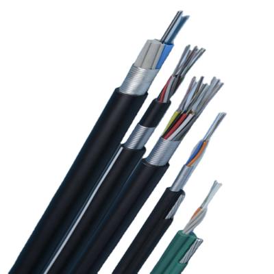 China Aerial Outdoor Underground Duct Direct Buried 8 Core Tape Steel Layer Armored Fiber Optic Cable for sale