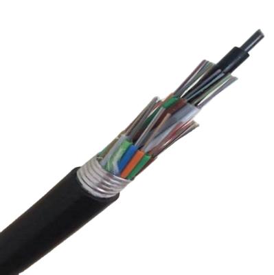 China Overhead Underground Duct 48 96 144 Armored Core GYTS Cummunication Cable Single Mode Fiber Optic Cable for sale