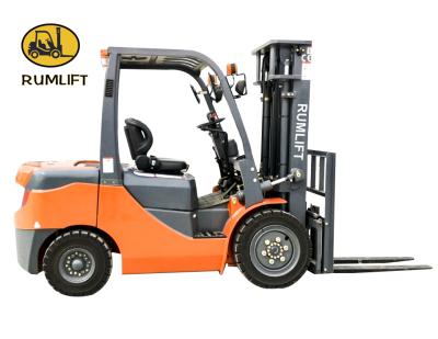 China Diesel hydraulic manual forklift 3000kg, 2000kg, 2500kg, 3500kg triple mast, container hotels cpcd mast for sale