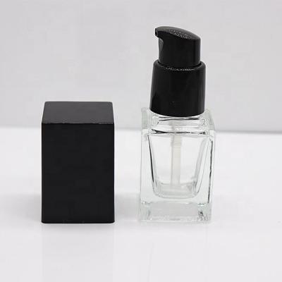 China Personal care in stock liquid foundation bottle15ml 20ml 30ml 40ml glass cosmetic packing bottle base makeup liquid for sale