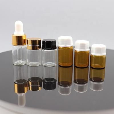 China Eco-friendly Recyclable Mini Empty 1ml 2ml 3m For Sample Perfume Glass Bottle Essential Oil Test Bottle for sale