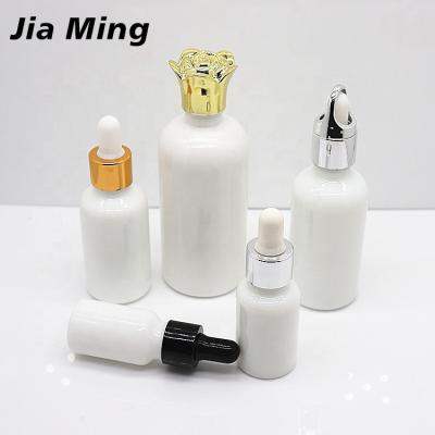 China Cercmic Recyclable White Ceramic Bottle 10ml 20ml 30ml 50ml 100ml Skin Care Massage Oil E Liquid Glass Dropper Bottle for sale