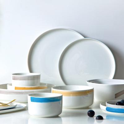 China China Porcelain Dinner Set Colorful White Polish Porcelain Dinnerware for sale