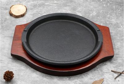 China Ronde pizza steak gietijzeren serviespan gietijzeren skillet servieschijven Te koop