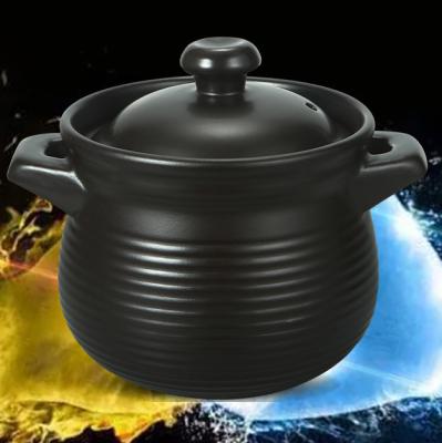 China OEM zwarte casserole kookpot keramische soeppot met deksel Te koop