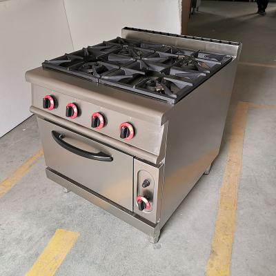 China Cocina de acero inoxidable de pie libre 4 quemadores estufa de gas con horno en venta