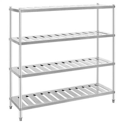 China Hotel Stainless Steel Shelving Slatted Steel Rack For Kitchen for sale