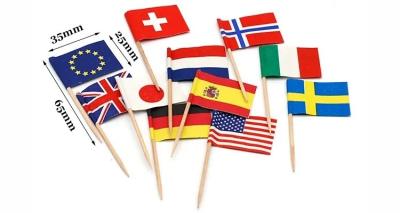 China Personalised Toothpick Flags Disposable Country Flag Toothpicks for sale