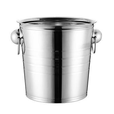 China Delicacy Round Beer Wine Champagne Stainless Steel Standing Ice Bucket for sale