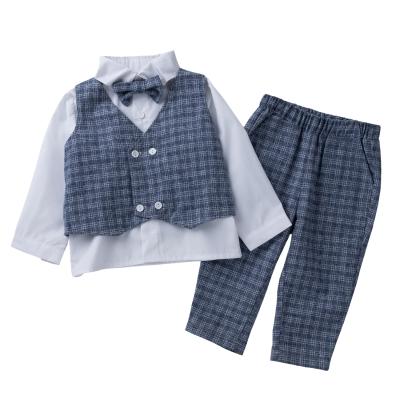 China Babany Breathable Baby Boy Wholesale Newborn Gentleman Pants Clothes Party Suit 3pcs for sale