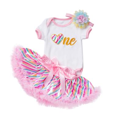 China Babany Breathable Baby Summer Newborn Baby Clothes Sets Girls Outfits Embroidered Romper Dress Costume 3pcs for sale