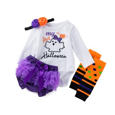 China Babany Breathable Baby Babies Newborn Halloween Clothing Set Long Sleeve Romper PP 4Pcs Short for sale