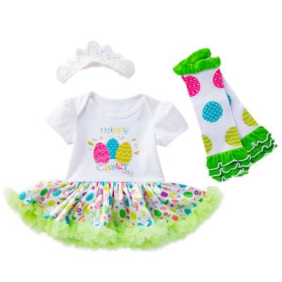 China Breathable Newborn Babies' First Easter Shorts Romper Dress Outfit Bunny Suit 4pcs for sale