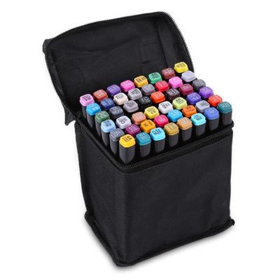 China PP Plastic Best Quality 30 Colors Educate Students Kids Use Classic Oxford Canvas Bag Packaging Double Brush Pen Art Markers for sale