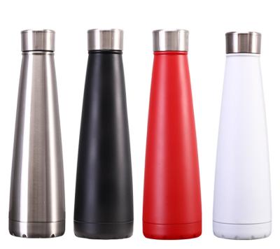 China Best Quality Pyramid 450ml Sustainable Promotional Vacuum Shape Double Walls Insulated Stainless Steel Flask Drinking Water Bottle for sale