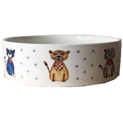 China Viable High Quality Customization Design 6.5 Inch BPA Free Bone China Multiple Colors Ceramic Dog Cat Pet Bowl Feeder for sale