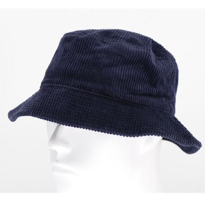 China Character Accept OEM Design White Navy Corduroy Bucket Hat , Simple Bucket Hat for sale