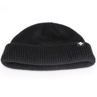 China COMMON Short Black Winter Hats For Men Knitted Beanie Hat , Men Knit Beanie Hat Winter for sale