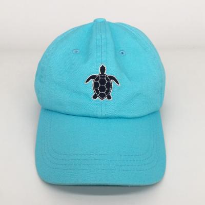 China TORTOISE JOINT custom cheap blue embroidery skype Canton unstructured baseball caps for sale