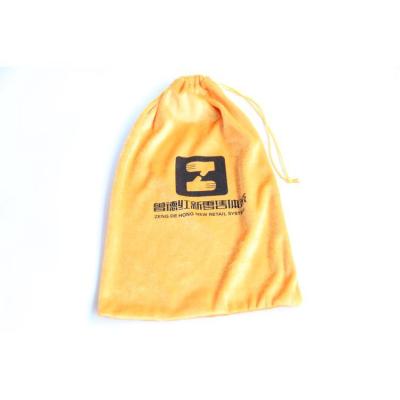 China Recyclable Custom Logo Drawstring Velvet Bag Printed Drawstring Fabric Gift Packaging Pouch for sale