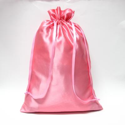 China Promotion Shenzhen manufacturer specializes in customized wig packaging, pull rope satin dustproof silk bag, silk package pouch wholesale for sale