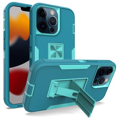 China 2021sell shockproof like cakes PC+TPU two color stand anti-fall 2-in-1 hot dustproof phone case for iphone 13 promax for sale