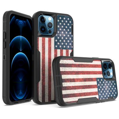 China 2021sell shockproof like cakes PC+TPU two color anti-fall 2-in-1 pattern hot dustproof printing phone case for iphone 13 promax for sale