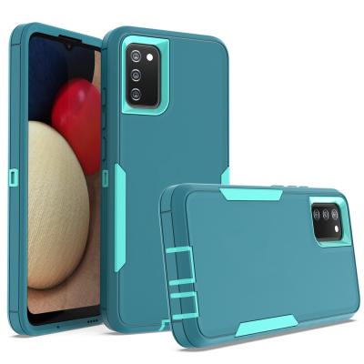 China 2021sell shockproof like cakes hot PC+TPU two color anti-fall 2-in-1 dustproof phone case for Samsung A02S for sale