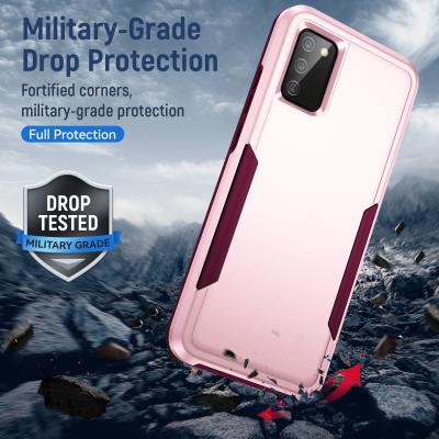 China Shockproof Swap Back Cover For Bulk A02S TPU PC Phone Case Two-in-One Phone Case Holder for sale