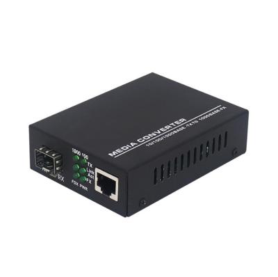 China FTTX Talk Gigabit SFP Fiber Media Converter 1 SFP 1 Rj45 1.25G Ethernet Media Transceiver for sale