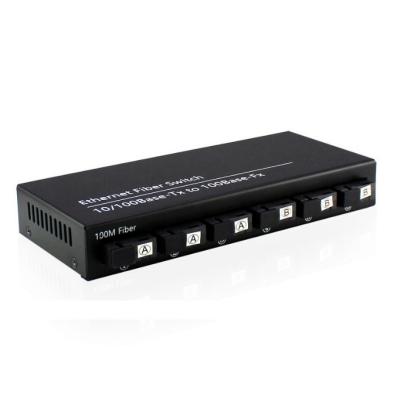 China Telecom Communication 10/100M Fast Ethernet Switch Convert 25KM Fiber Optic Media Converter Single Mode 2*RJ45 And 6*SC 3A3B for sale