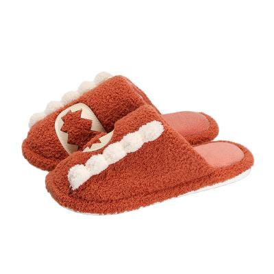 China CUSHIONING 2021 Winter Simple Warm Plush Slippers Slip Cotton Indoor Home Slippers For Women for sale