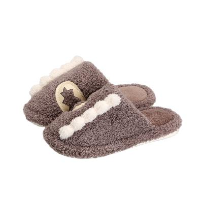 China Boys Girls Fluffy Children's Cotton Single Children Anti-slippery Cute Baby Home Shoes Winter Unisex Slippers for sale